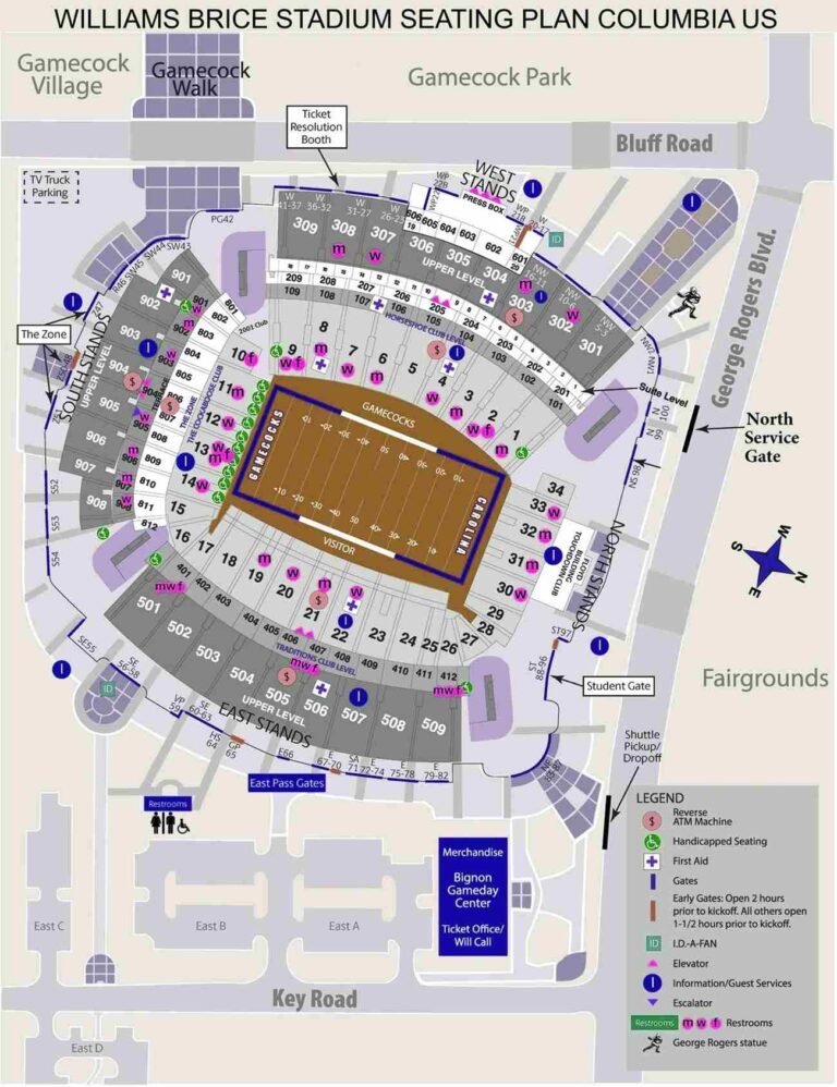 Williams Brice Stadium Seating Chart, Parking Map, Ticket Price, Ticket