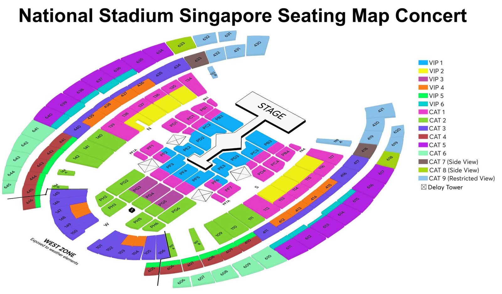 Singapore National Stadium Concert Seating Plan Kallang