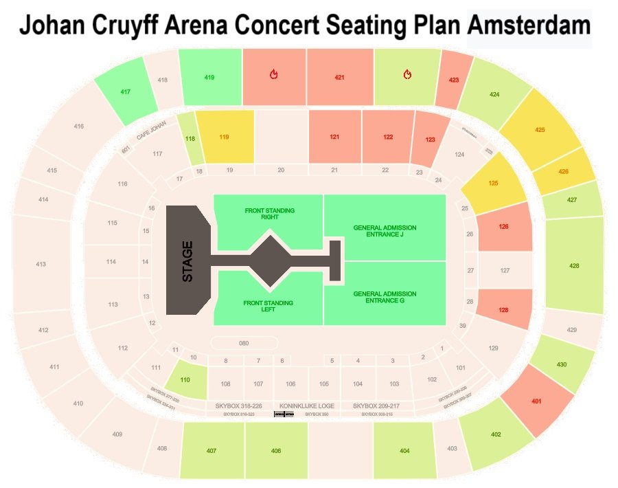 Johan Cruyff Arena Concert Seating Plan