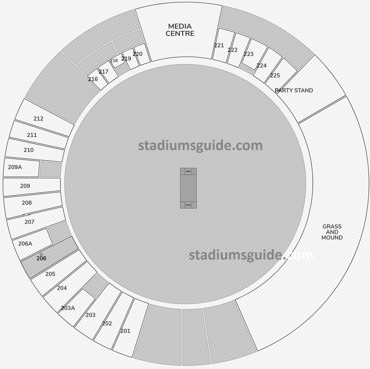 Darren Sammy Cricket Ground Seating Chart with Seat Numbers