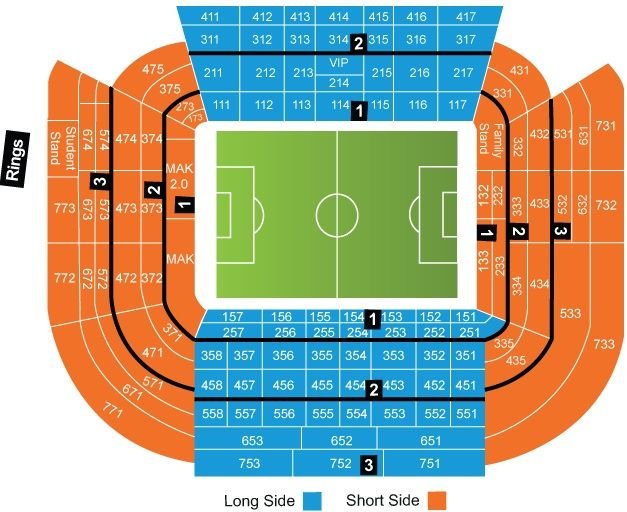 Estadio Mestalla Seating Plan with Seats