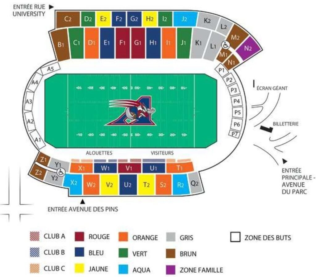 Molson Stadium Seating Plan With Seat Numbers Molson Memorial Stadium   Percival Molson Stadium Layout Map 1024x896 