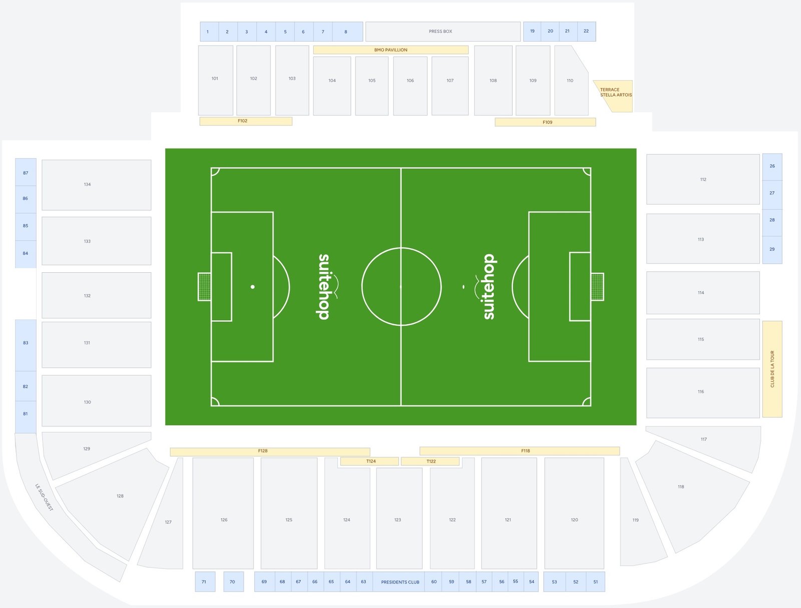 Saputo Stadium Seating Chart with Seat Numbers