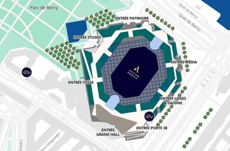 Accor Arena Seating Plan with Seat Numbers, Bercy Arena Seat Map 2024